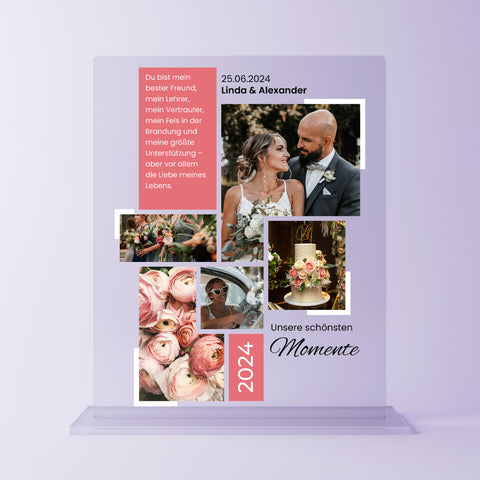 Geschenk zur Hochzeit - personalisiertes Acrylglas "Ja-Momente"