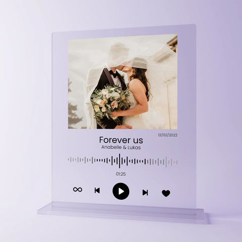 Geschenk zur Hochzeit - personalisiertes Acrylglas "Marriage song"