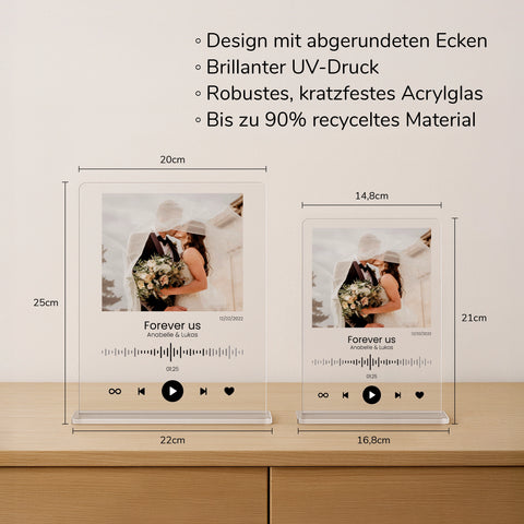 Geschenk zur Hochzeit - personalisiertes Acrylglas "Marriage song"