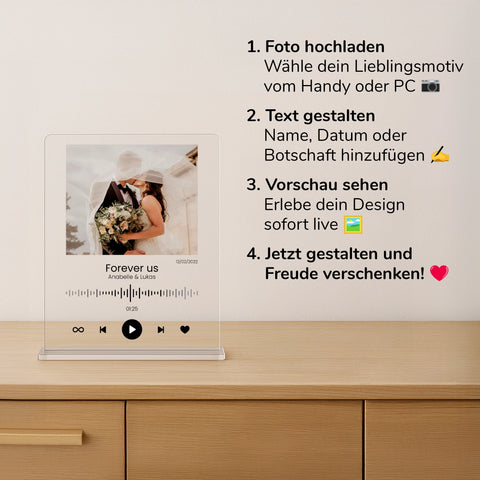 Geschenk zur Hochzeit - personalisiertes Acrylglas "Marriage song"