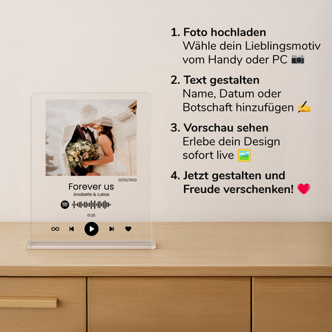 Geschenk zur Hochzeit - personalisiertes Acrylglas "Marriage song"