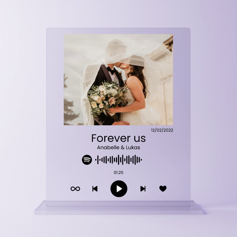 Geschenk zur Hochzeit - personalisiertes Acrylglas "Marriage song"